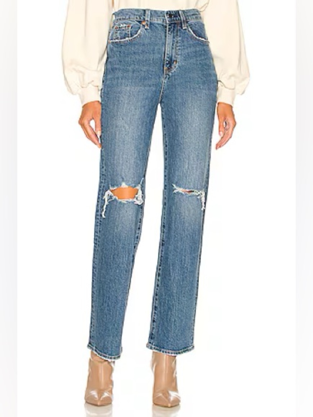 Pistola Cassie Super High Rise Straight in Adore Destructed
